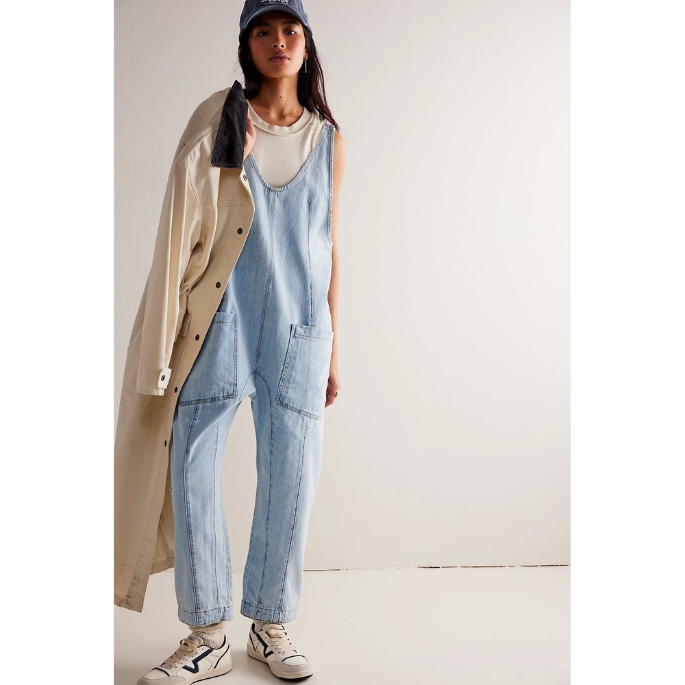 FREE PEOPLE WE THE FREE HIGH ROLLER JUMPSUIT - WHIMSY 3995 Sz Small